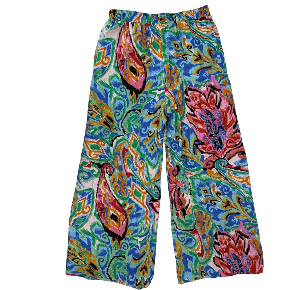 Colorful Abstract Wide-Leg Pants - Multicolor - Picture 2 of 6